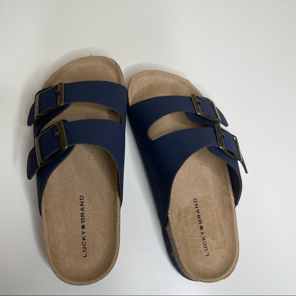 Lucky Brand Blanc Casual Double Buckle 2 Strap Slide Sandal for kids size 13 - Picture 5 of 7
